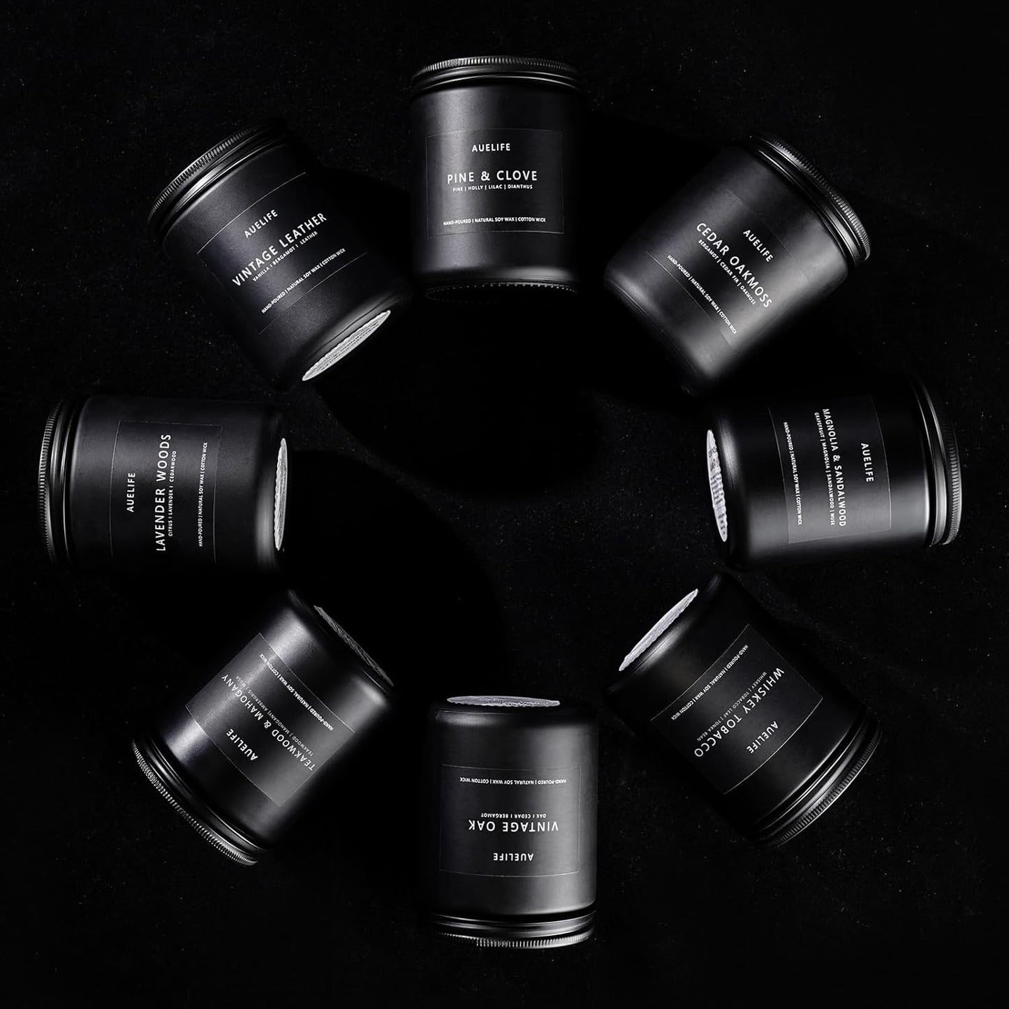 Scented Candles Set | Men Candle Set, Scented Candles for Home, Gifts for Men Aromatherapy Gift Set - 4 Pack Manly Gifts for Dad Fathers Day, Soy Candle of Leather/Smoke & Vanilla/Oak/Lavender