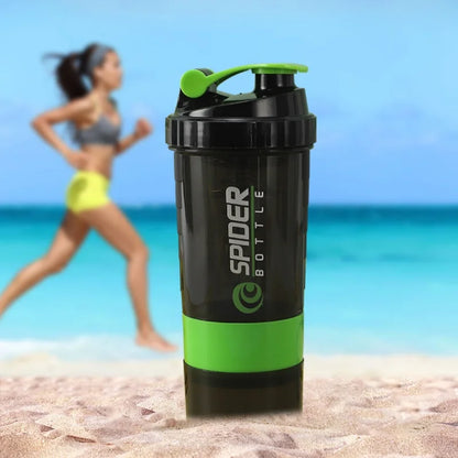 3 Layers Shaker Protein Bottle Powder Shake Cup Large Capacity Water Bottle Mixing Cup Body Building Exercise Mixing Bottle