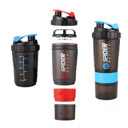 3 Layers Shaker Protein Bottle Powder Shake Cup Large Capacity Water Bottle Mixing Cup Body Building Exercise Mixing Bottle