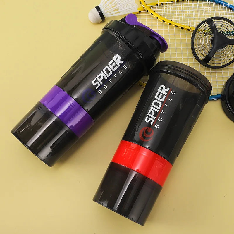 3 Layers Shaker Protein Bottle Powder Shake Cup Large Capacity Water Bottle Mixing Cup Body Building Exercise Mixing Bottle