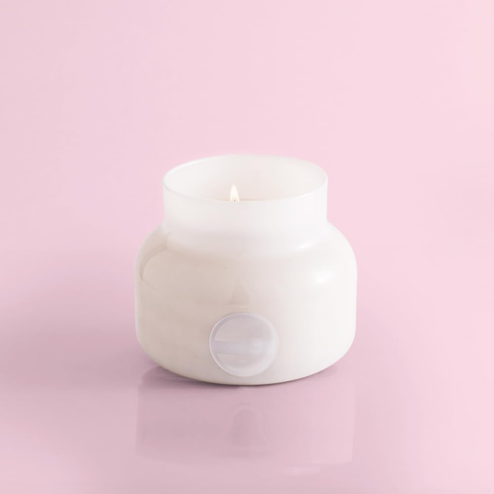 Capri Blue Volcano Scented Candles - Luxury Glass Jar Candles for Home Scented with Tropical Fruit & Sugared Citrus - Soy Wax Blend - Capri Blue Volcano - White Color (19 oz)