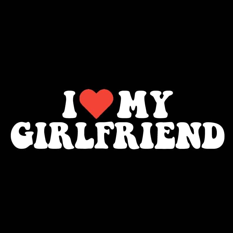 I Love My Girlfriend T Shirt for Men Novelty Heart Graphic Tee Romantic Humor Valentines for Boyfriend Christmas T-Shirt