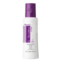 Fanola No Yellow Hair Mask With Purple Violet Pigments To Eliminate Unwanted Yellow Tones & Brassiness In Platinum, Light Blonde, Gray, Bleached, or Highlighted Hair - 3.38oz