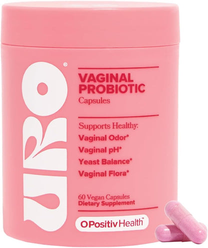 O Positiv URO Vaginal Probiotics for Women pH Balance with Prebiotics & Lactobacillus – Vaginal Health Supplement – Promote Healthy Vaginal Odor & Flora, 60 Count (Pack of 1), 1 Month Supply