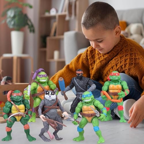 4.7" Turtles Action Figures 6PCS Figure Bundle Toys Collection Birthday for Kids