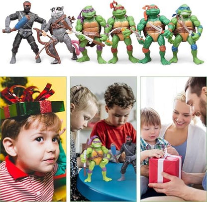 4.7" Turtles Action Figures 6PCS Figure Bundle Toys Collection Birthday for Kids