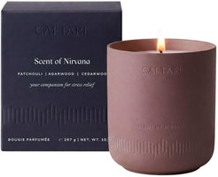 CAFTARI Scent of Nirvana Scented Candle | Oudh, Cedarwood & Patchouli | Soy Candles Non Toxic | 60-Hour Burn | Scented Candles for Home | Stress Relief Aromatherapy | Luxury Ceramic Jar | 10.5 oz