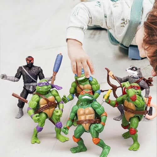 4.7" Turtles Action Figures 6PCS Figure Bundle Toys Collection Birthday for Kids