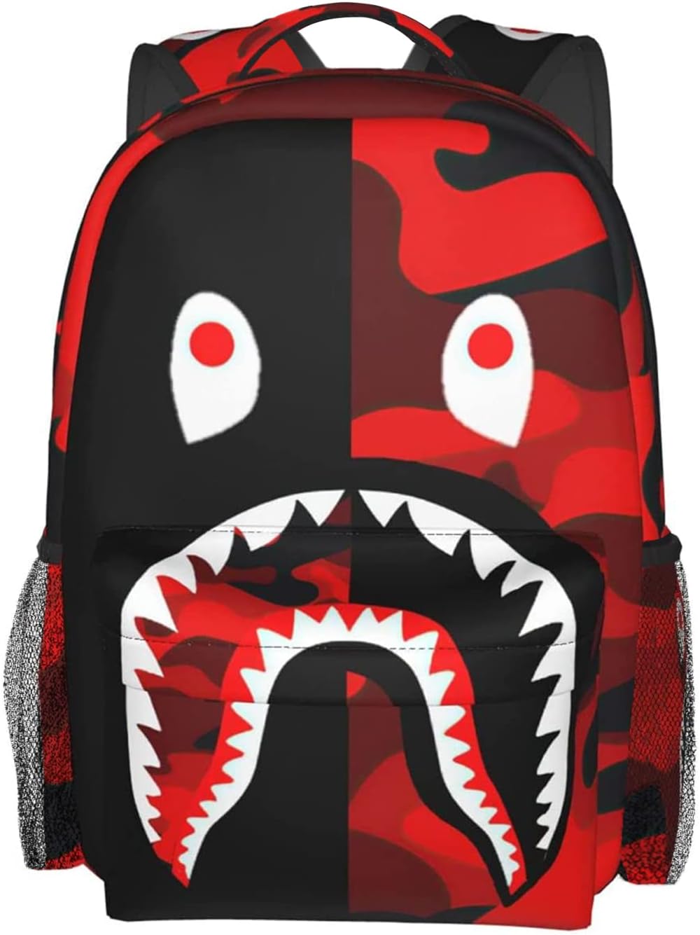 Vkaxopt Backpack Shark Teeth Camo Backpacks Travel Laptop Daypack Big Capacity Bookbag Fashion Durable Back Pack for Men and Women-StyleSH