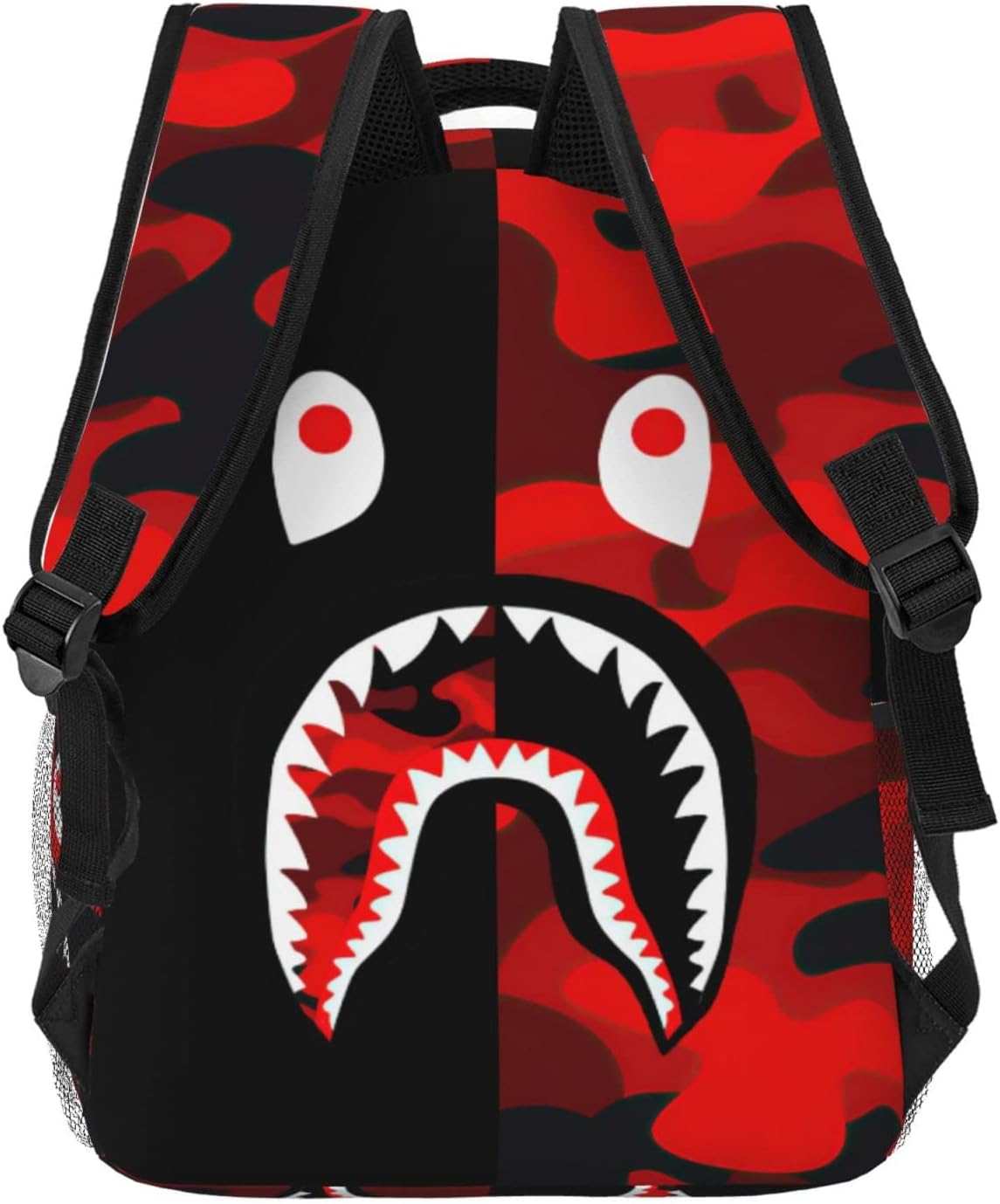 Vkaxopt Backpack Shark Teeth Camo Backpacks Travel Laptop Daypack Big Capacity Bookbag Fashion Durable Back Pack for Men and Women-StyleSH