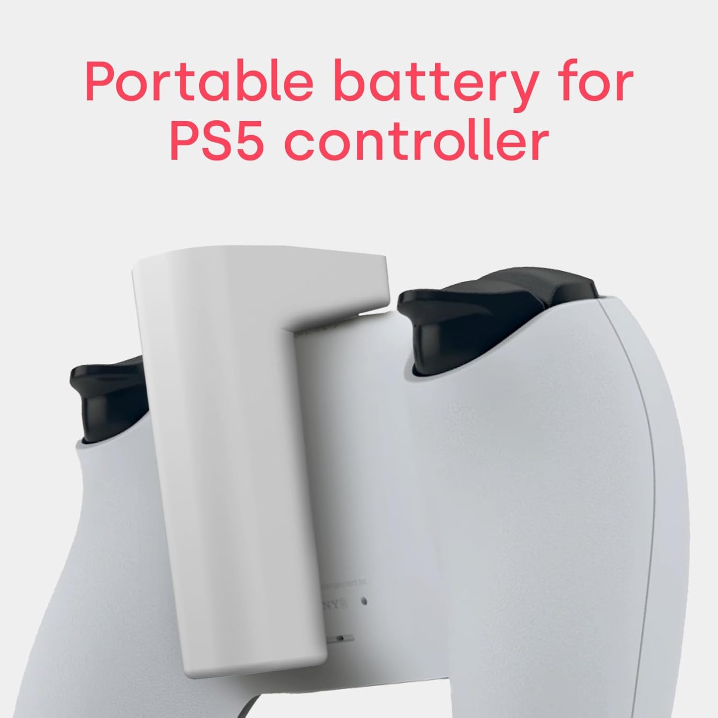 Remotto5 - Wireless Charger for PS5 Controller, Portable Battery for DualSense, Play While Charging, +12 Hours of Battery Life, PS5 Accessory