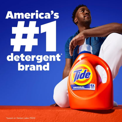 Tide Laundry Detergent Liquid, Original Scent, 64 Loads, 80 FL OZ, Works on 100% of Common Stains, Laundry Soap, Liquid Laundry Detergent