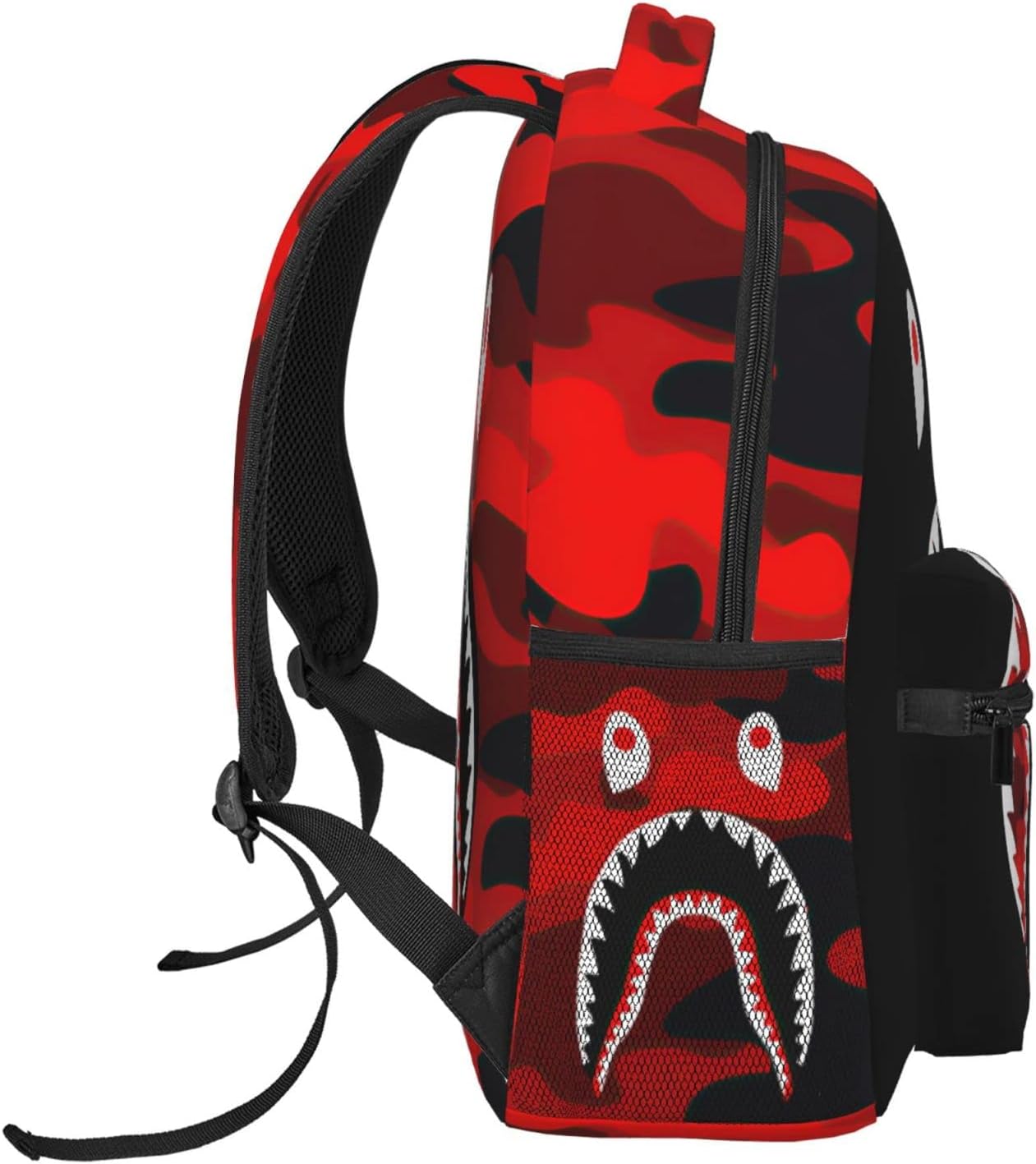 Vkaxopt Backpack Shark Teeth Camo Backpacks Travel Laptop Daypack Big Capacity Bookbag Fashion Durable Back Pack for Men and Women-StyleSH