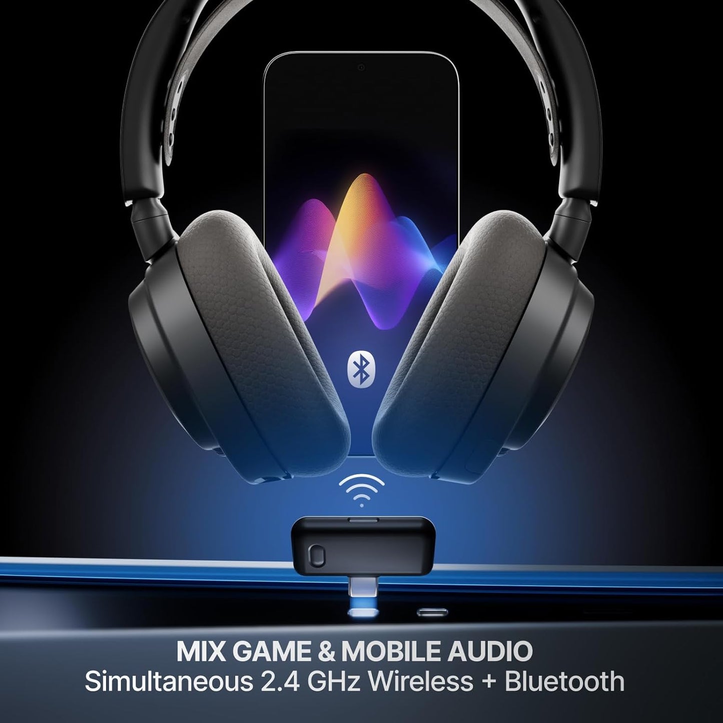 SteelSeries Arctis Nova 7P Wireless Gen 2 Gaming Headset - Real-Time App Control, 50+ HR Play, Neodymium Magnetic Drivers, Mix 2.4GHz/Bluetooth, PS5, PS4, PC, Switch 1/2, Mobile - Black