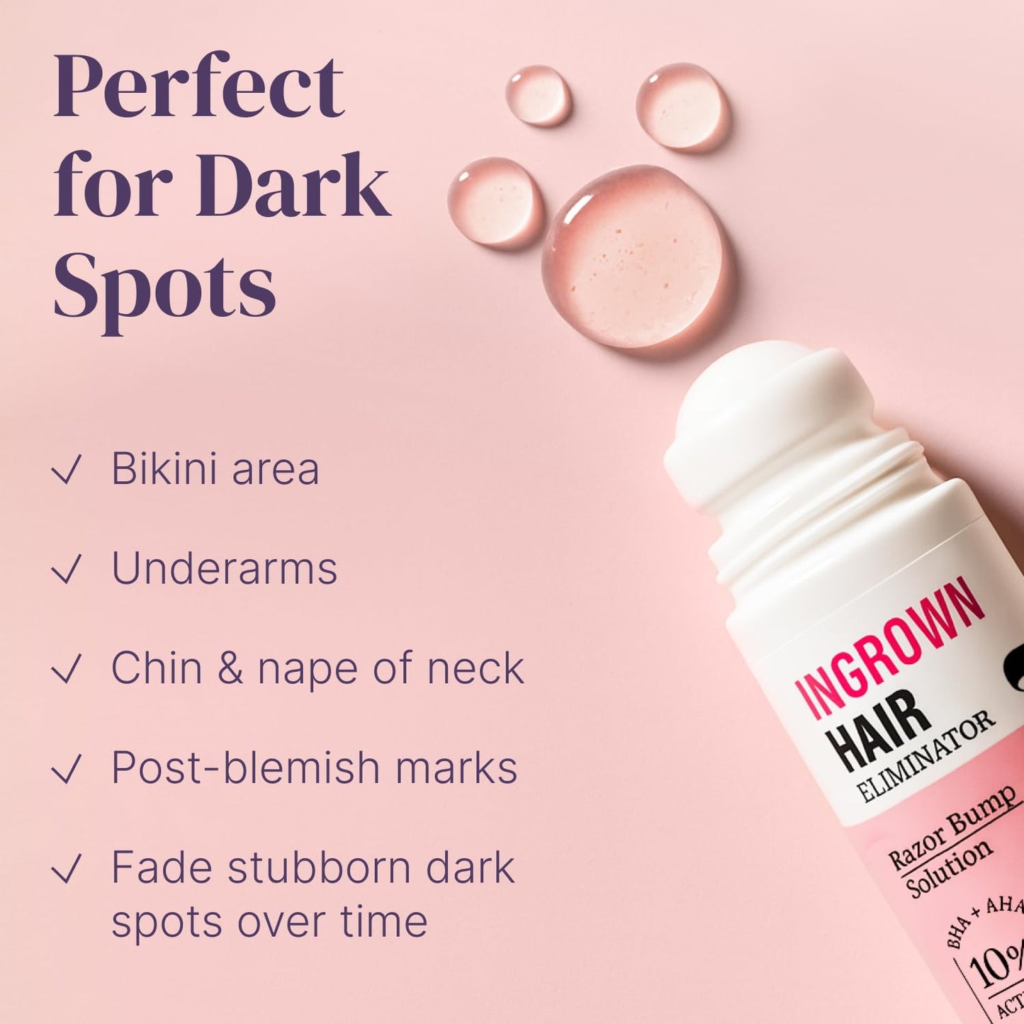 Razor Bump Stopper with Dark Spot Remover, Ingrown Hair Treatment for Bikini Area and Razor Bumps Treatment - Salicylic Acid After Shave Solution for Ingrown Hairs & Razor Burns