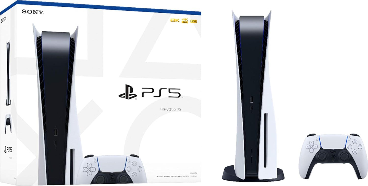 Playstation 5 Disc Version PS5 Console - 4K-TV Gaming, 16GB GDDR6 RAM, 8K Output, WiFi 6. Ultra.-.High Speed 825.GB SSD.- U Deal (Renewed)