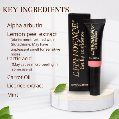 Lipfidence Lip Cream for Dark Lips| For Smokers and Non-Smokers |Improve the appearance of uneven lip tone with Alpha Arbutin & Licorice Extract | Scented+Soothing Mint 10ml/0.33fl.oz
