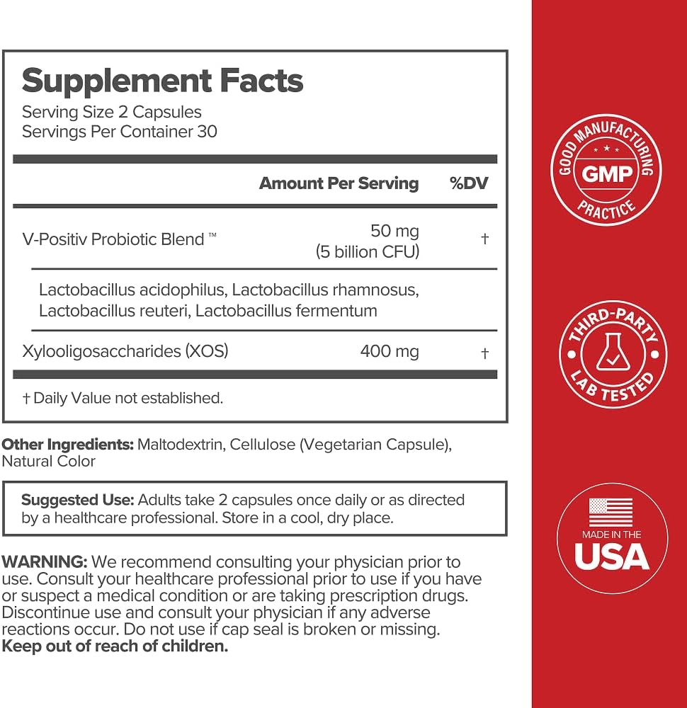 O Positiv URO Vaginal Probiotics for Women pH Balance with Prebiotics & Lactobacillus – Vaginal Health Supplement – Promote Healthy Vaginal Odor & Flora, 60 Count (Pack of 1), 1 Month Supply