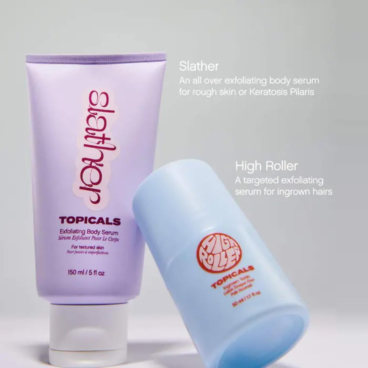 Topicals High Roller Ingrown Hair Serum | Roll-on Tonic to Soothe and Calm Irritated Skin on Face, Armpits and Bikini Areas | Contains Salicylic and Glycolic Acid | Vegan and Cruelty-Free (1.7 Fl Oz)