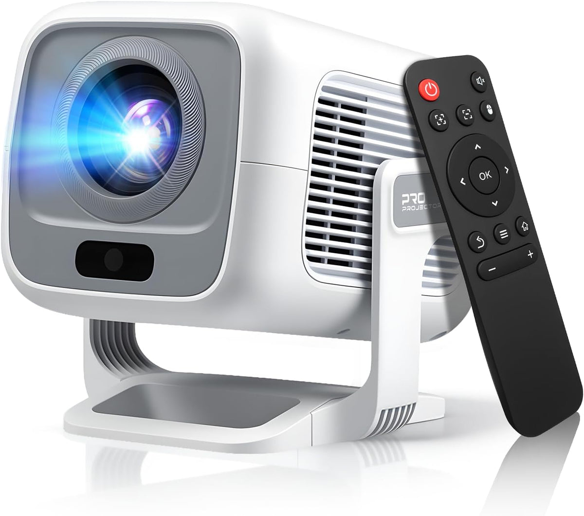 1080P Portable Projector, 180 ANSI Lumens LED Mini Projector, 0.8:1 Short Throw, Auto Focus & Keystone, WiFi6 & BT5.4, Android 11, Home Theater Outdoor Movie Projector Compatible with HDMI/USB/Airplay