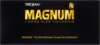 TROJAN Magnum Lubricated Large Condoms, Comfortable and Smooth Lubricated, America’s Number One Condom, 36 Count Pack