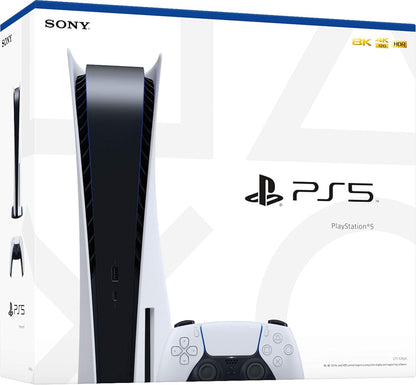 Playstation 5 Disc Version PS5 Console - Additional Red Controller, 4K-TV Gaming, 16GB GDDR6 RAM, 8K Output, WiFi 6. Ultra-High Speed 825GB SSD with U Deal HDMI (Renewed)