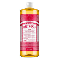Dr. Bronner's Magic Soap Pure-Castile Liquid Soap (Rose, 32 Ounce) - Made with Regenerative Organic Certified Oils, 18-in-1 Uses: Face, Body, Hair, Laundry, Pets & Dishes, Concentrated, Vegan, Non-GMO