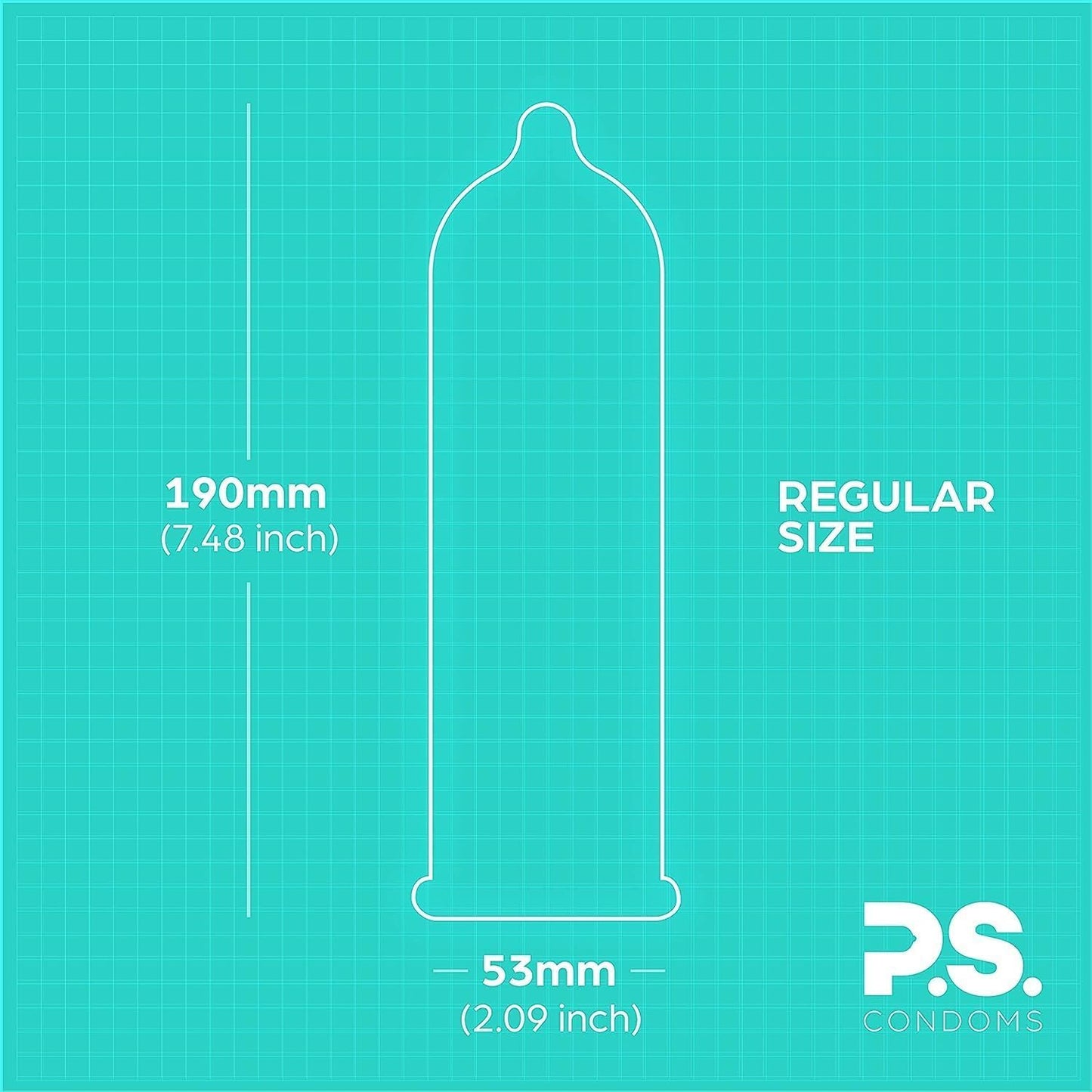 PS Condoms Exceptionally Thin Latex Condoms for Men - Odorless and 100% Vegan - Ultra Thin Lubricated Condom - 40% Thinner and Transparent - 48 Pack