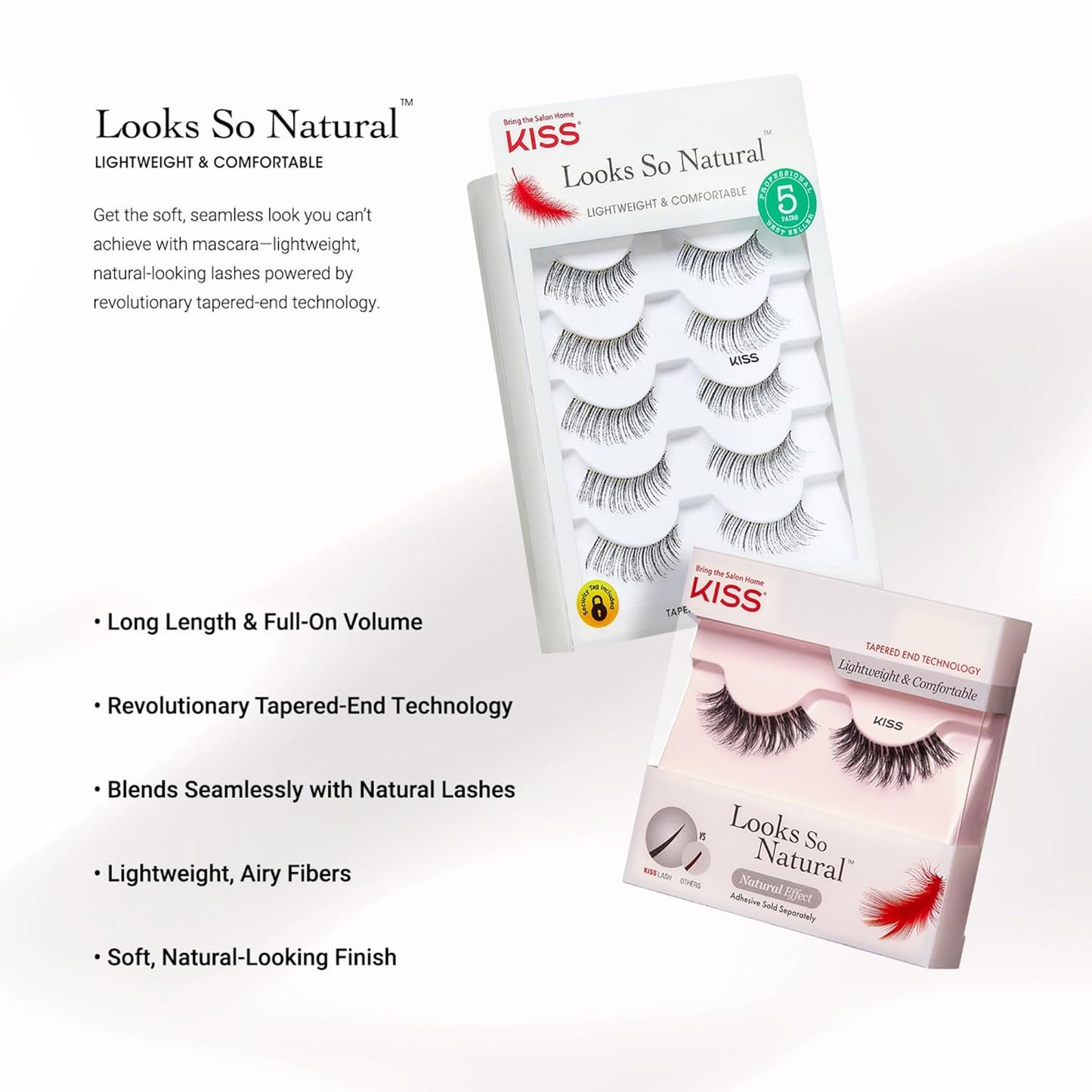 KISS So Wispy, False Eyelashes, '', 12mm, Includes 5 Pairs Of Lashes, Easy to Apply, Reusable Lash Clusters