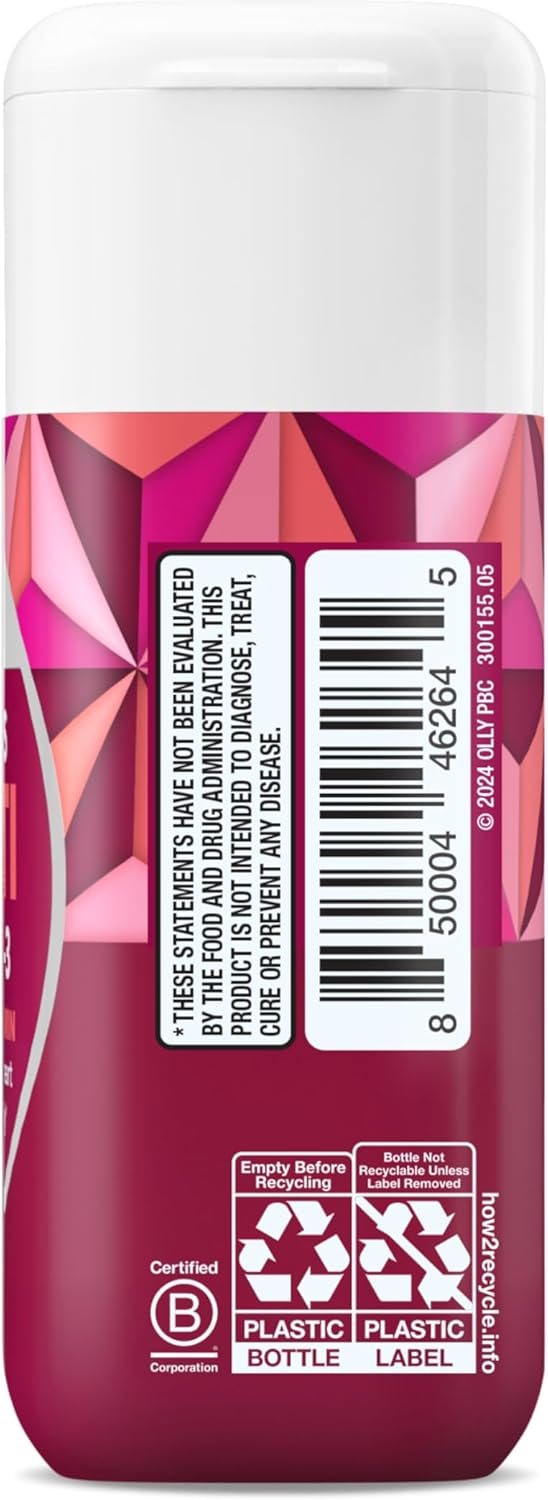OLLY Ultra Strength Women's Multi Softgels, Overall Health and Immune Support, Omega-3s, Iron, Vitamins A, D, C, E, B12, Daily Multivitamin, 30 Day Supply - 60 Count