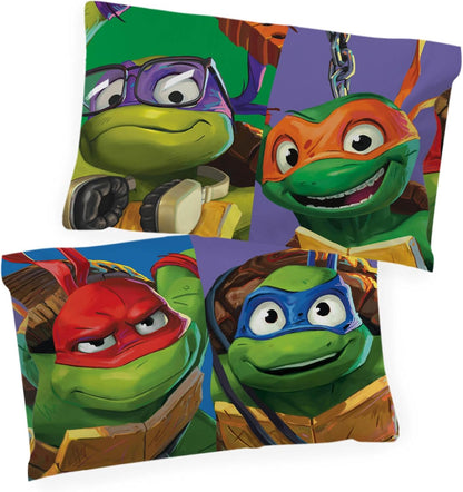Nickelodeon Teenage Mutant Ninja Turtles Kids Reversible Pillowcase, 20 x 30 Inch, Super Soft Microfiber, Fade Resistant, Machine Washable, TMNT Bedding - Jay Franco (Official Nickelodeon Product)