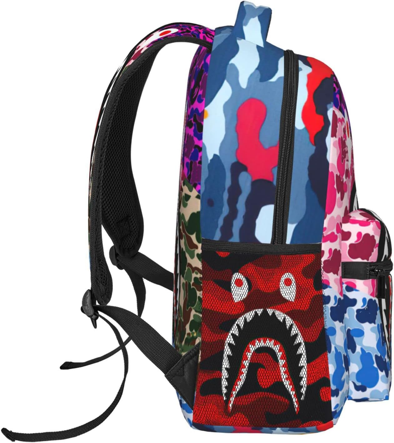Vkaxopt Backpack Shark Teeth Camo Backpacks Travel Laptop Daypack Big Capacity Bookbag for School Boys Girls Men and Women-MultipleColour
