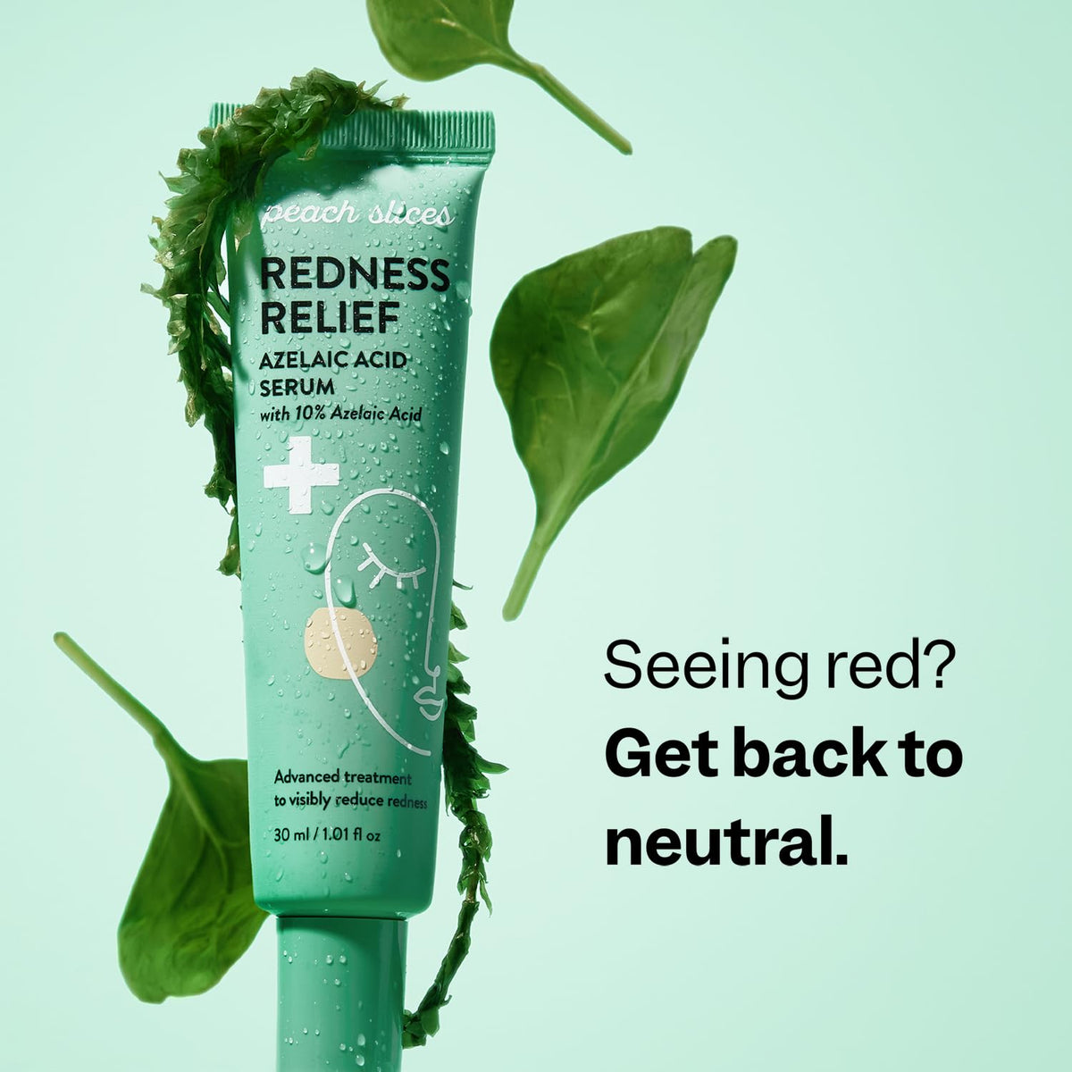 Peach Slices - Redness Relief 10% Azelaic Acid Serum (1.01 oz) - Advanced Skincare - Includes Panthenol, Cica, Algae - Vegan, Cruelty-Free, Korean Skincare & Beauty