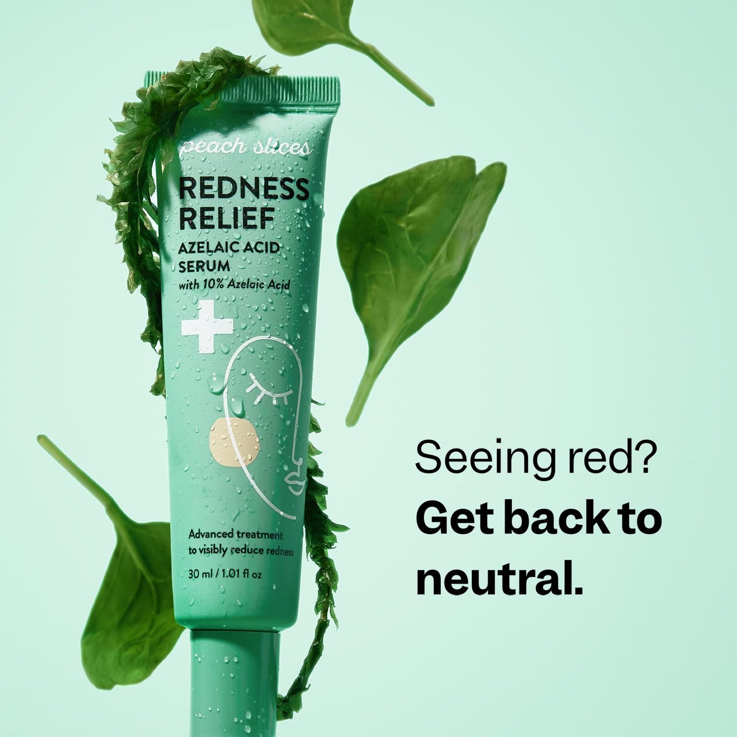 Peach Slices - Redness Relief 10% Azelaic Acid Serum (1.01 oz) - Advanced Skincare - Includes Panthenol, Cica, Algae - Vegan, Cruelty-Free, Korean Skincare & Beauty