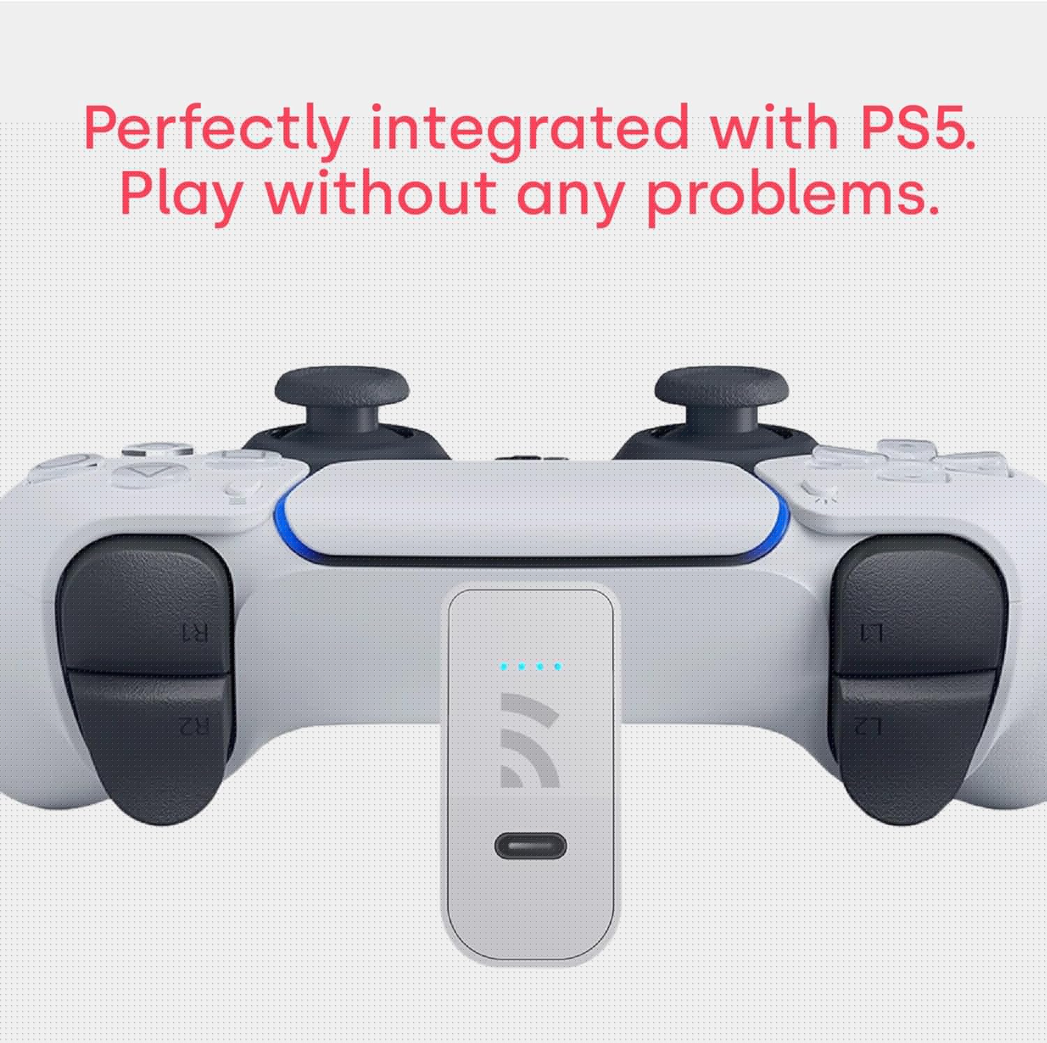 Remotto5 - Wireless Charger for PS5 Controller, Portable Battery for DualSense, Play While Charging, +12 Hours of Battery Life, PS5 Accessory