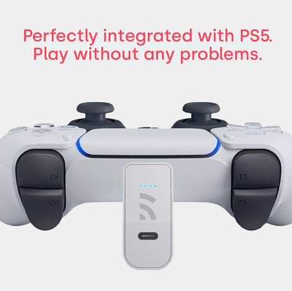 Remotto5 - Wireless Charger for PS5 Controller, Portable Battery for DualSense, Play While Charging, +12 Hours of Battery Life, PS5 Accessory