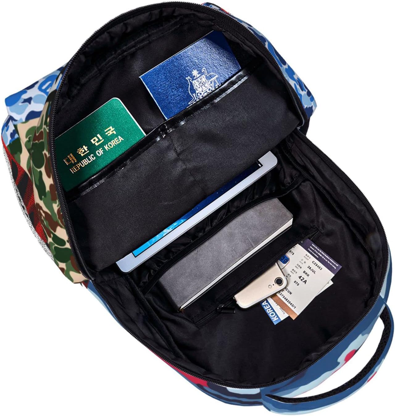 Vkaxopt Backpack Shark Teeth Camo Backpacks Travel Laptop Daypack Big Capacity Bookbag for School Boys Girls Men and Women-MultipleColour