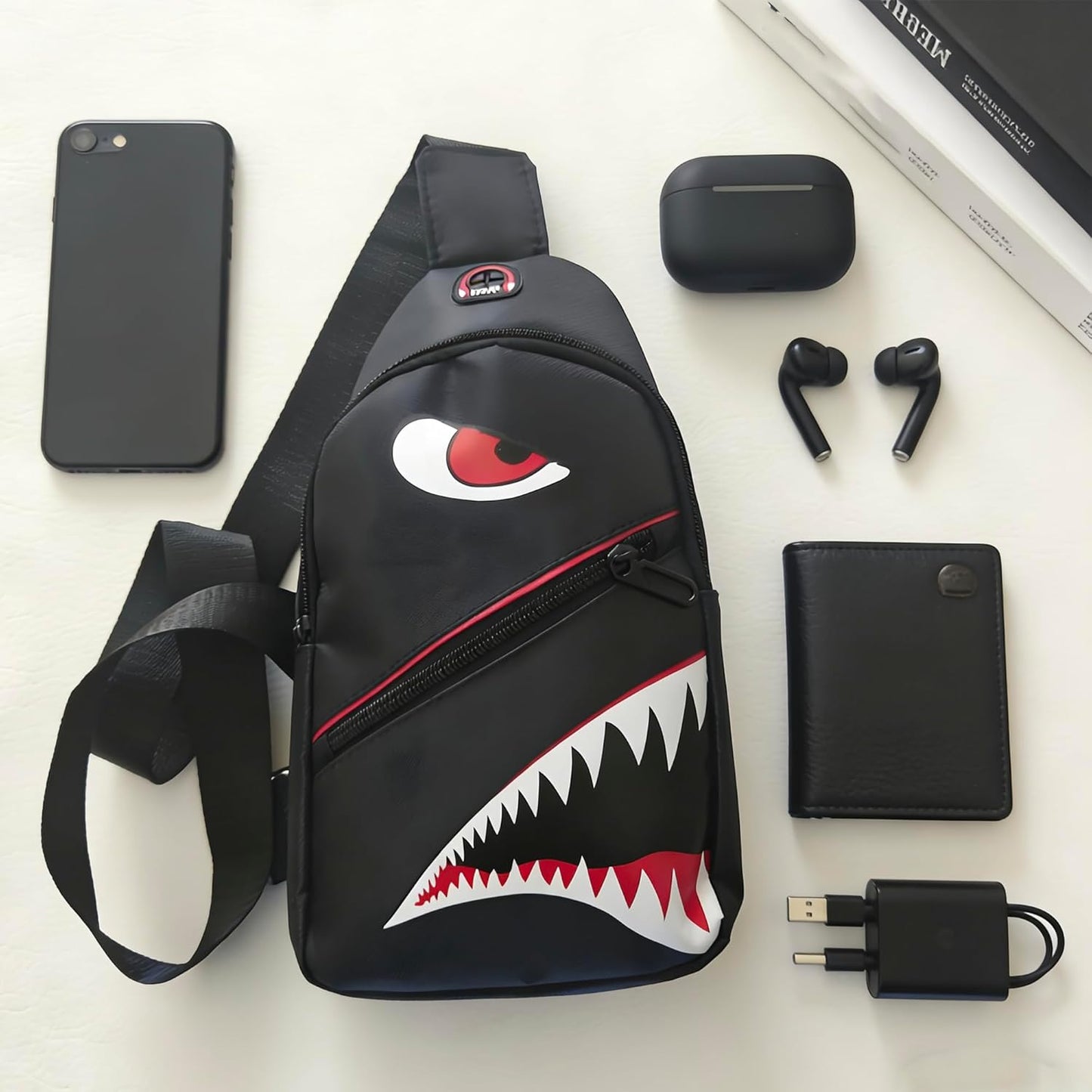 WRLDMCWLQ Shoulder Sling Crossbody Casual Chest Bag For Travel Sports Running Hiking