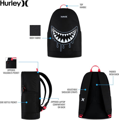 Hurley Unisex-Kids Graphic Backpack, Dark Grey Camo/Black, One Size