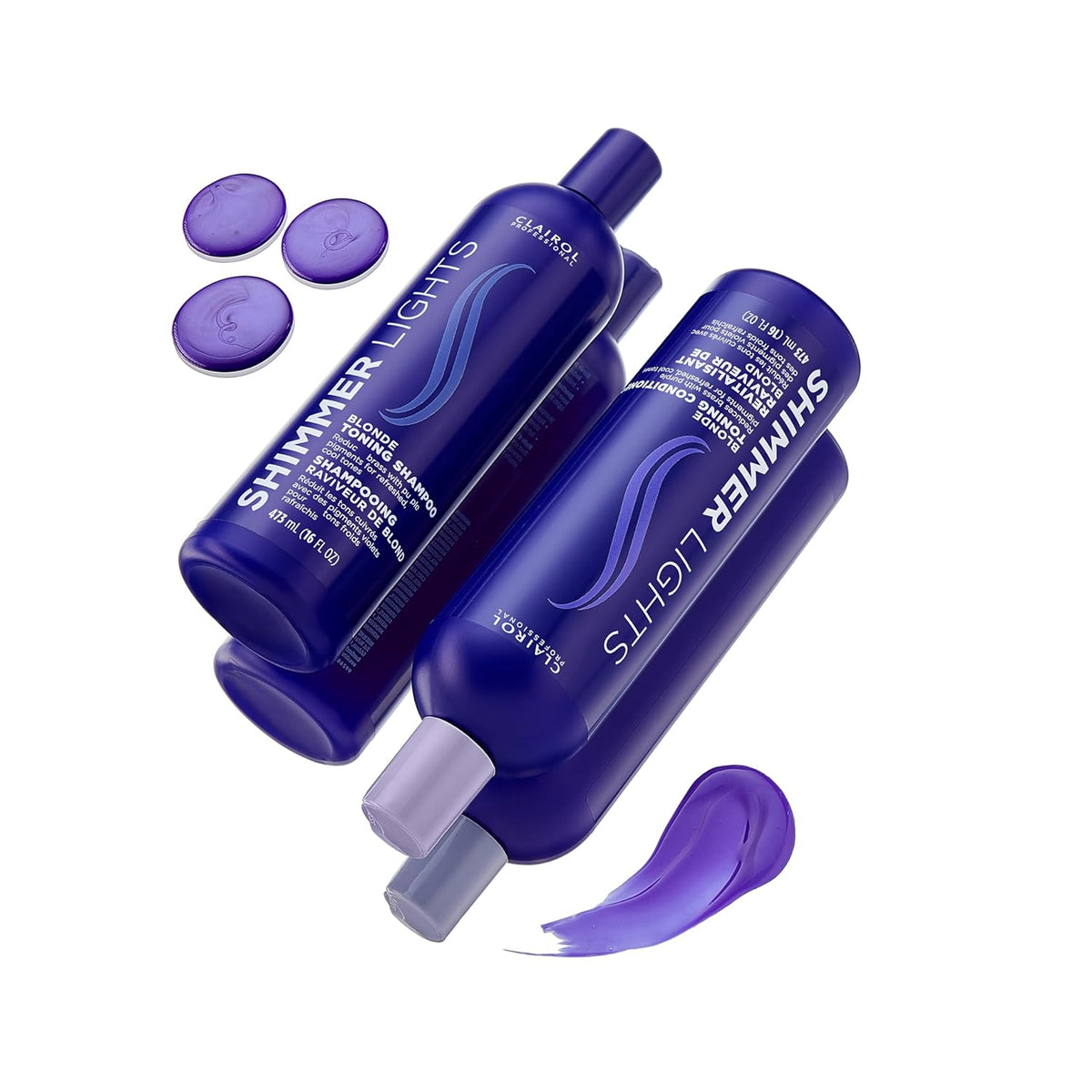 Clairol Professional Shimmer Lights Purple Shampoo| Neutralizes Brass & Yellow Tones | For Blonde, Silver, Gray & Highlighted Hair