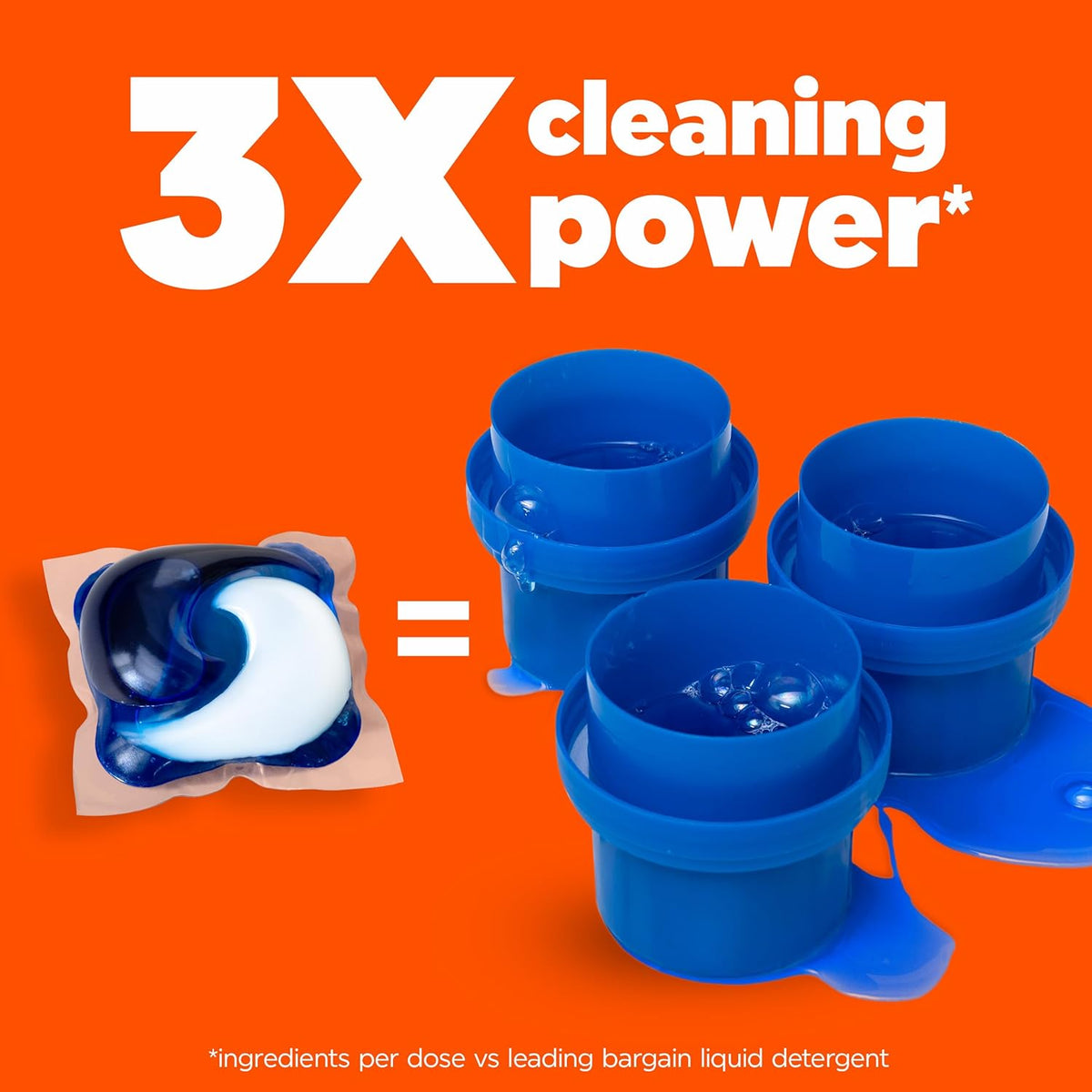Tide PODS laundry detergent pacs, 3-in-1 Stain Remover, Odor Fighter, Color Protector, 76 Count, HE compatible, Spring Meadow Scent
