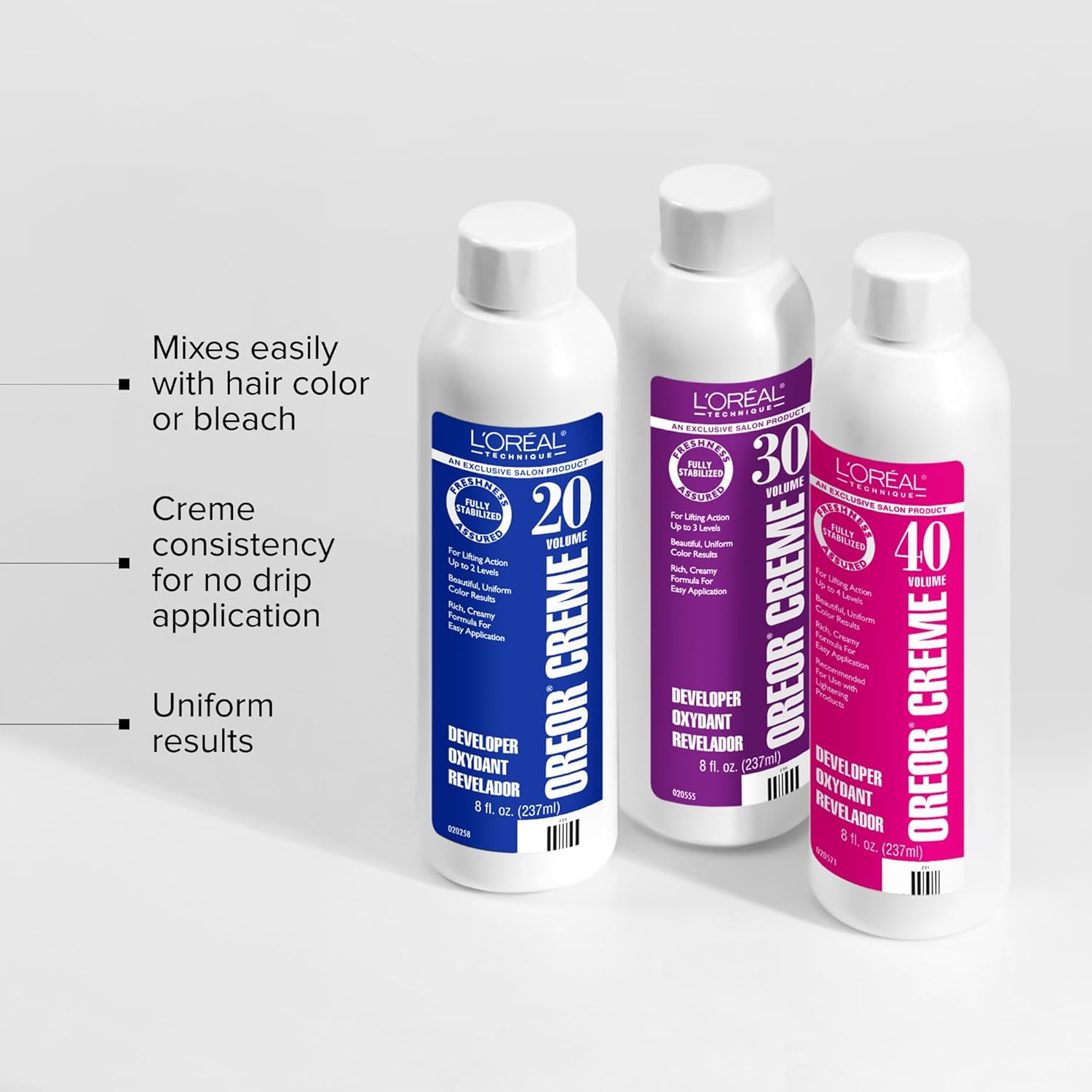 L'Oreal Technique Oreor Developer | Hair Color Developer | Creamy Formula for Uniform Color and Bleach Results