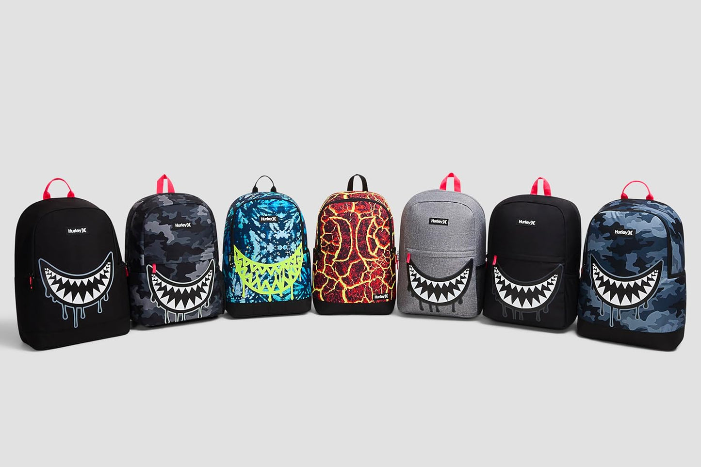 Hurley Unisex-Kids Graphic Backpack, Dark Grey Camo/Black, One Size