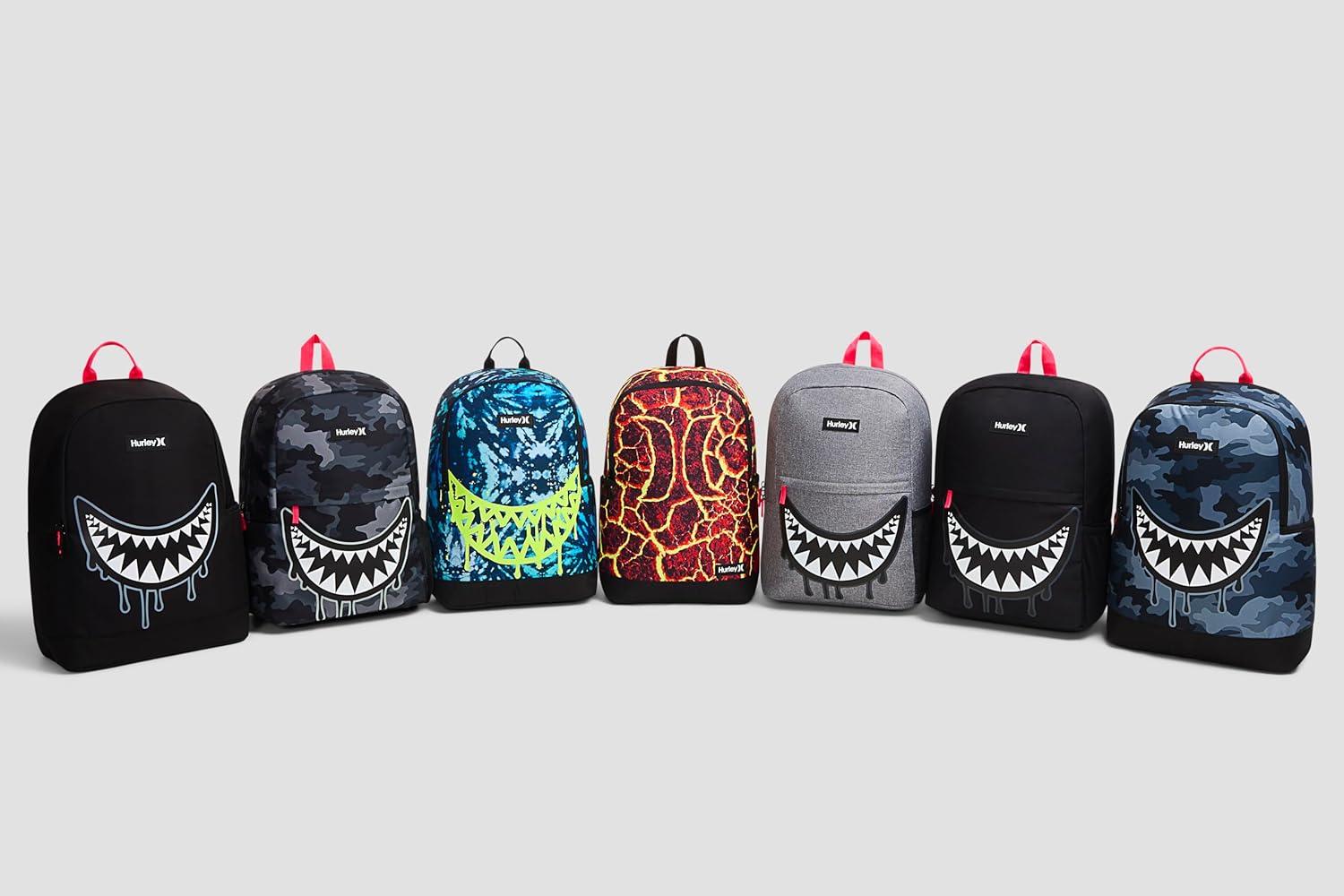 Hurley Unisex-Kids Graphic Backpack, Dark Grey Camo/Black, One Size
