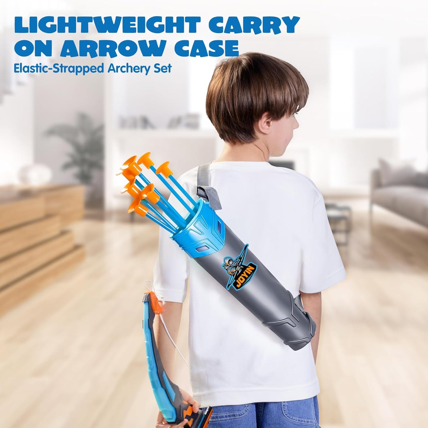 JOYIN LED Bow and Arrow for Kids, Light Up Archery Toy Play Set with Suction Cups Arrows, Targets & Arrow Case, Indoor and Outdoor Hunting Play Gift Toys for Boys Girls 6-12
