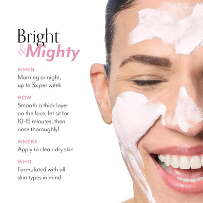 Bliss Mighty Marshmallow + Vitamin C Whipped Mask - Brighten & Hydrate Skin with Marshmallow Root, Vitamin C Powerhouse Blend, Zinc PCA and Olive Leaf Extract - 1.7 Oz