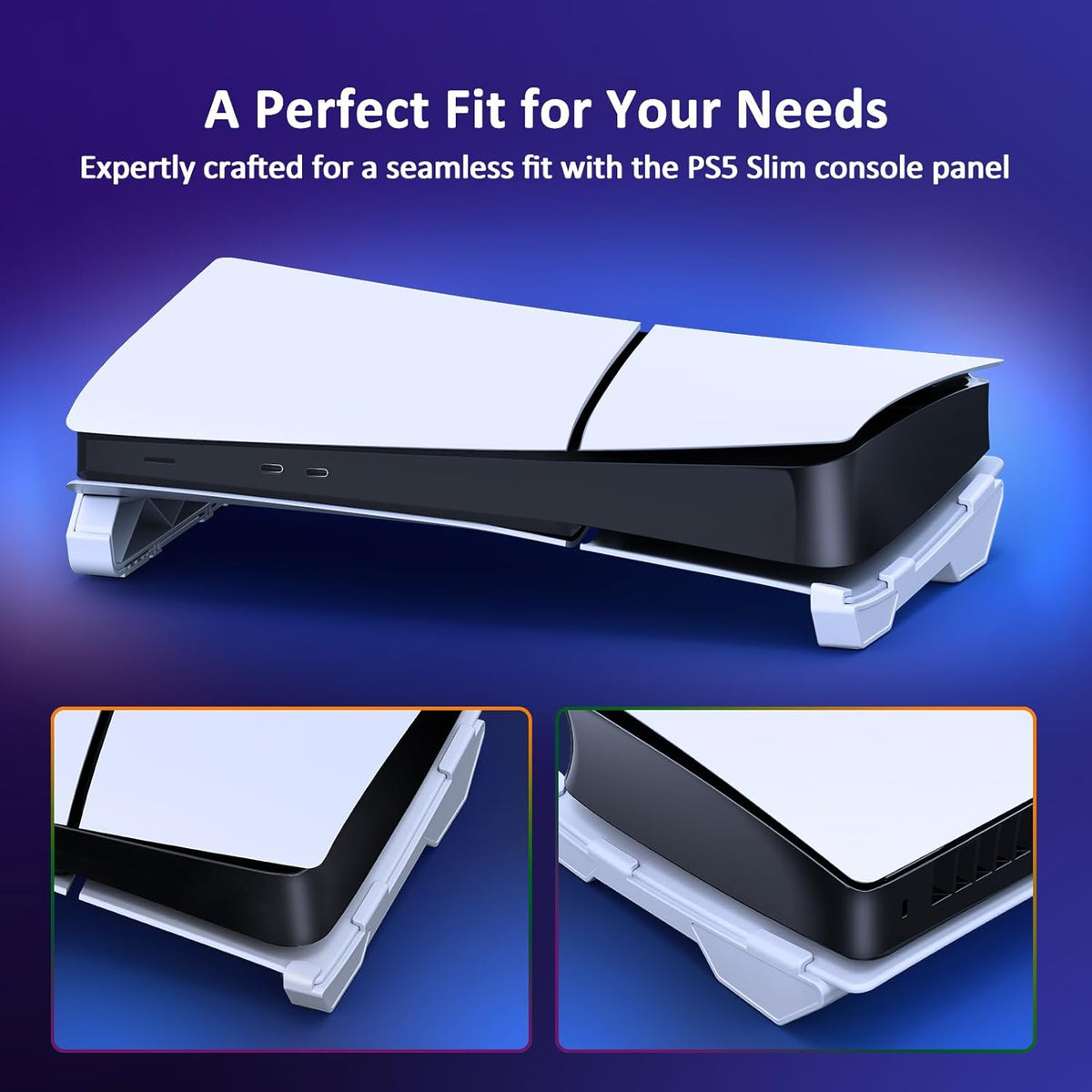 NexiGo Horizontal Stand for New PS5 Slim and Pro Console, [Minimalist Design], Base Stand for PS5 Accessories, Compatible with PlayStation 5 Slim/Pro Disc & Digital Editions, White