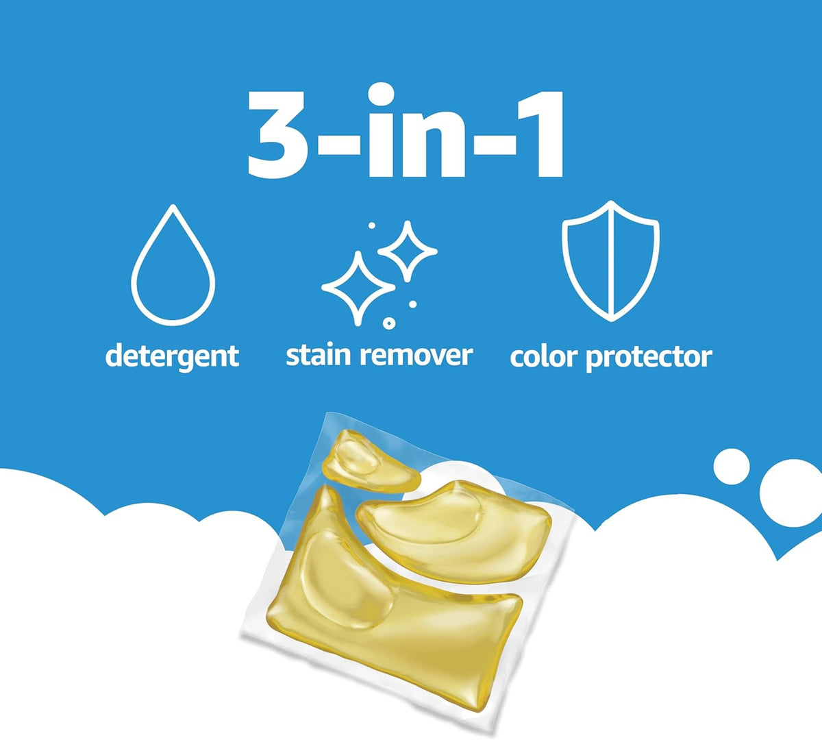 Amazon Basics Laundry Detergent Pacs, Free & Clear, Powerful Triple Action, Hypoallergenic, Unscented, 112 Count