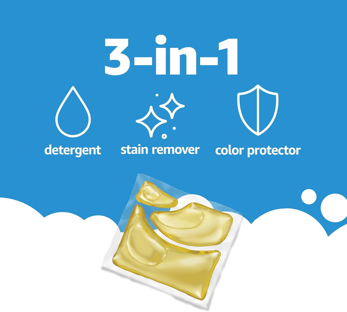 Amazon Basics Laundry Detergent Pacs, Free & Clear, Powerful Triple Action, Hypoallergenic, Unscented, 112 Count