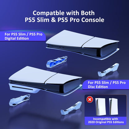 NexiGo Horizontal Stand for New PS5 Slim and Pro Console, [Minimalist Design], Base Stand for PS5 Accessories, Compatible with PlayStation 5 Slim/Pro Disc & Digital Editions, White